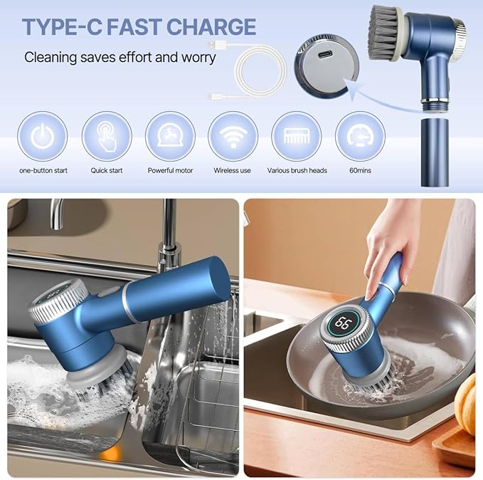 5-in-1 Electric Cleaning Brush in use