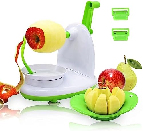Rotary Apple Peeler Slicer peeling an apple