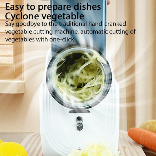 Vegetable cutter cutting potato