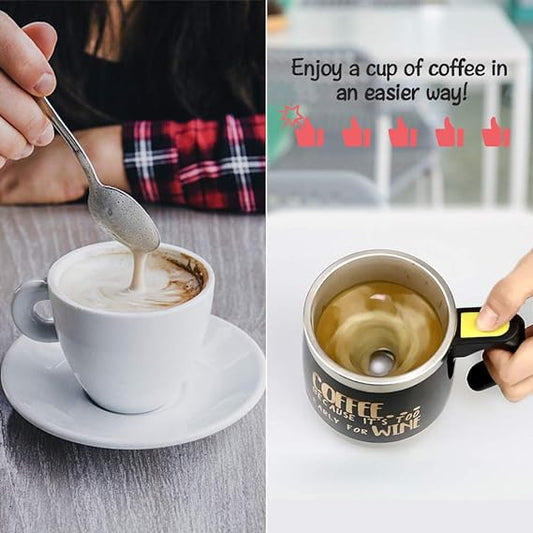 Self Stirring Mug in use