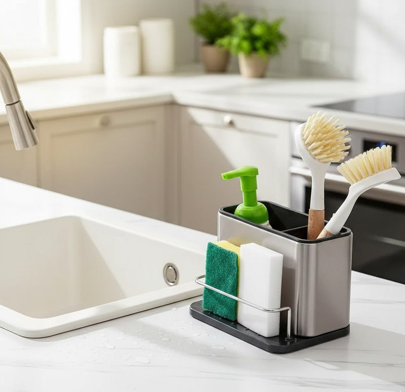 Stainless Steel Sink Organizer Caddy - counter view