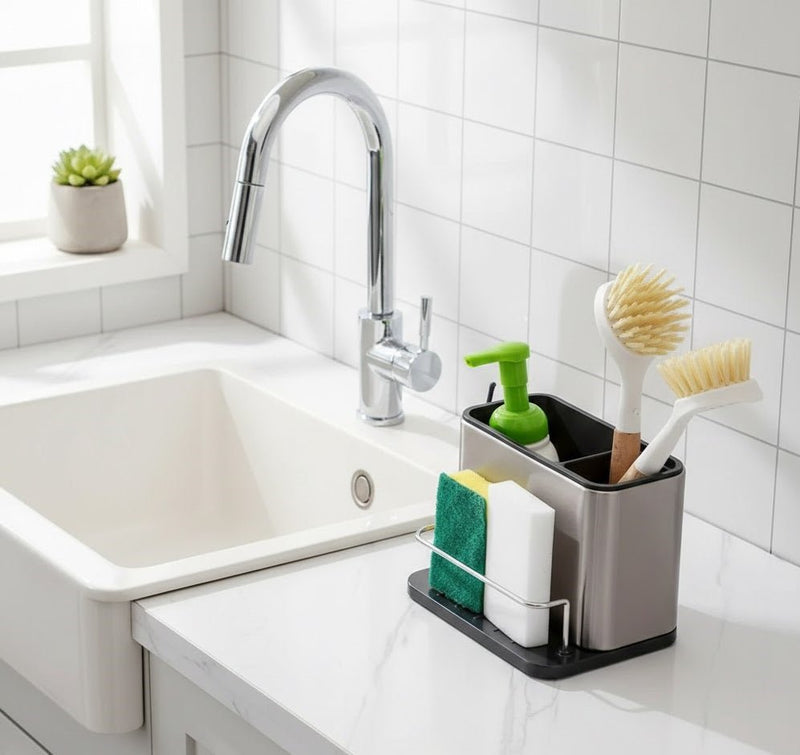 Stainless Steel Sink Organizer Caddy - sink view